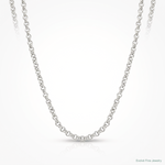 14k White Gold 1.55mm Rolo Pendant Chain - Lifestyle View