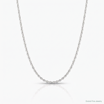 14k White Gold 1.4mm Forzantine Cable Chain - Lifestyle View
