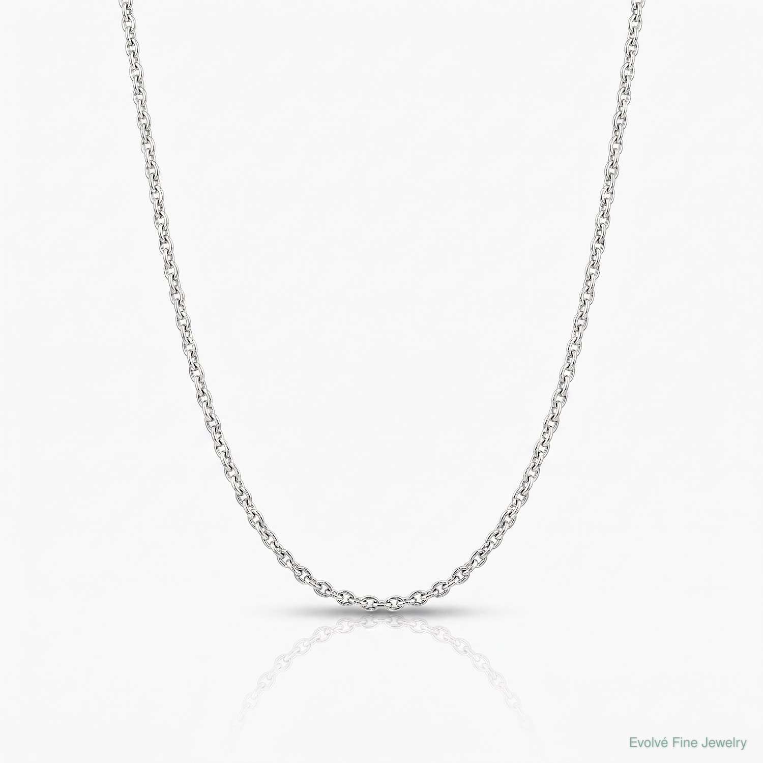 14k White Gold 1.4mm Forzantine Cable Chain - Lifestyle View