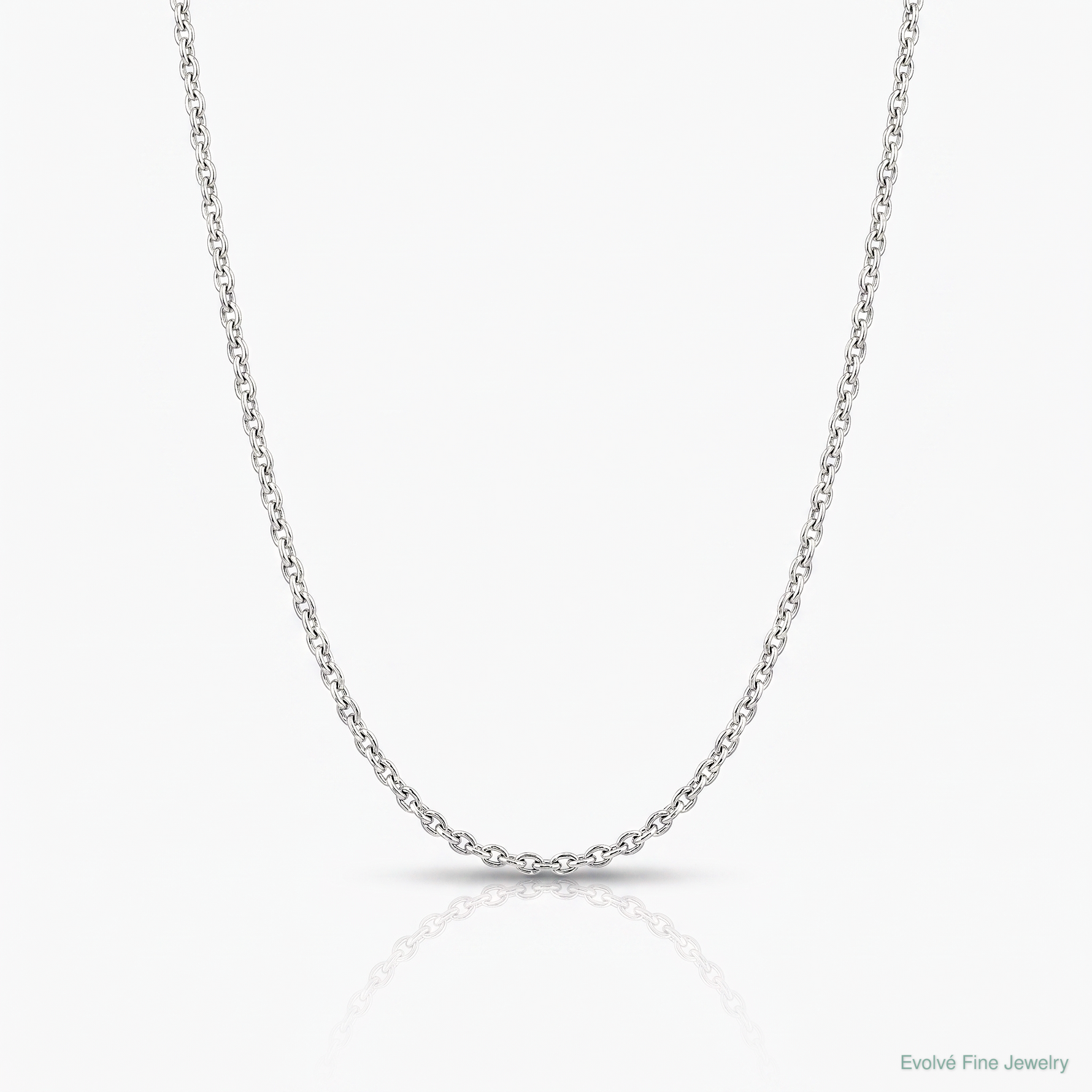 14k White Gold 1.4mm Forzantine Cable Chain - Lifestyle View