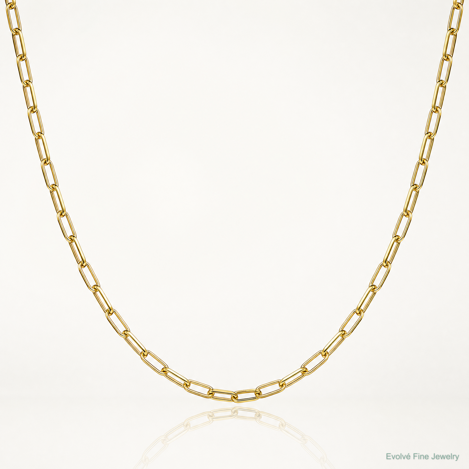14k 2.1mm Solid Beveled Paperclip Chain - Lifestyle View