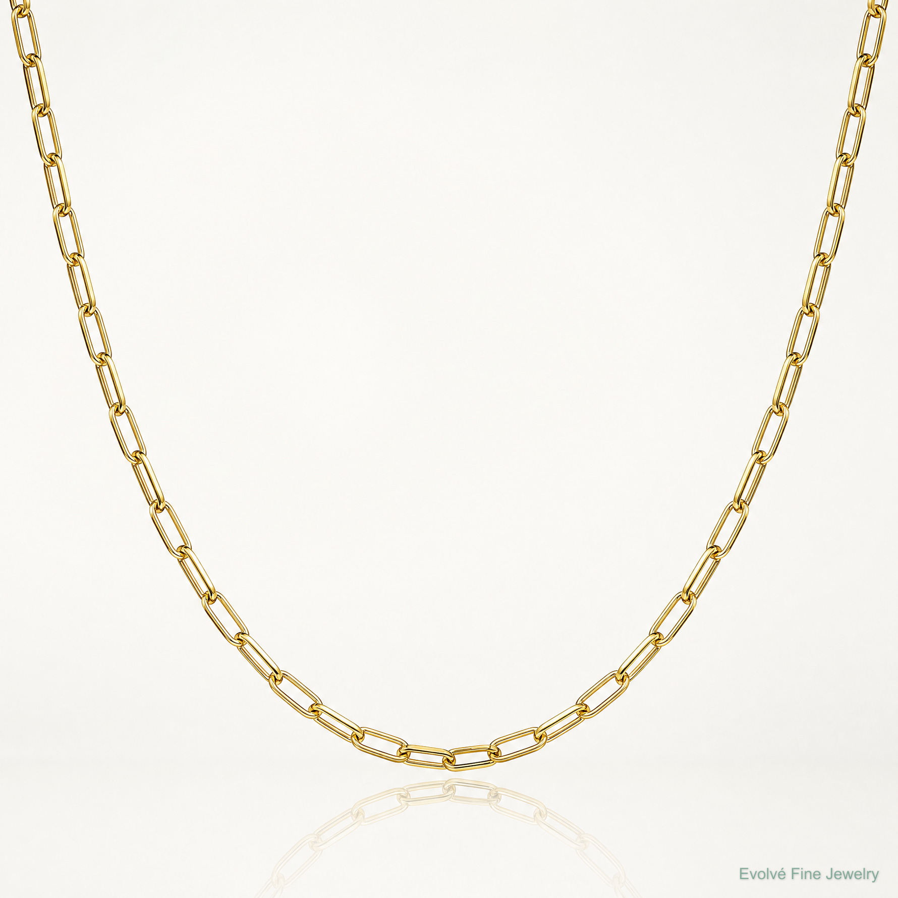 14k 2.1mm Solid Beveled Paperclip Chain - Lifestyle View