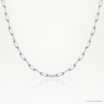 14k White Gold 2.1mm Solid Beveled Paperclip Chain - Lifestyle View
