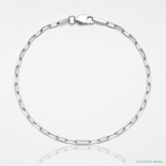 14k White Gold 2.1mm Solid Beveled Paperclip Chain - Lifestyle View