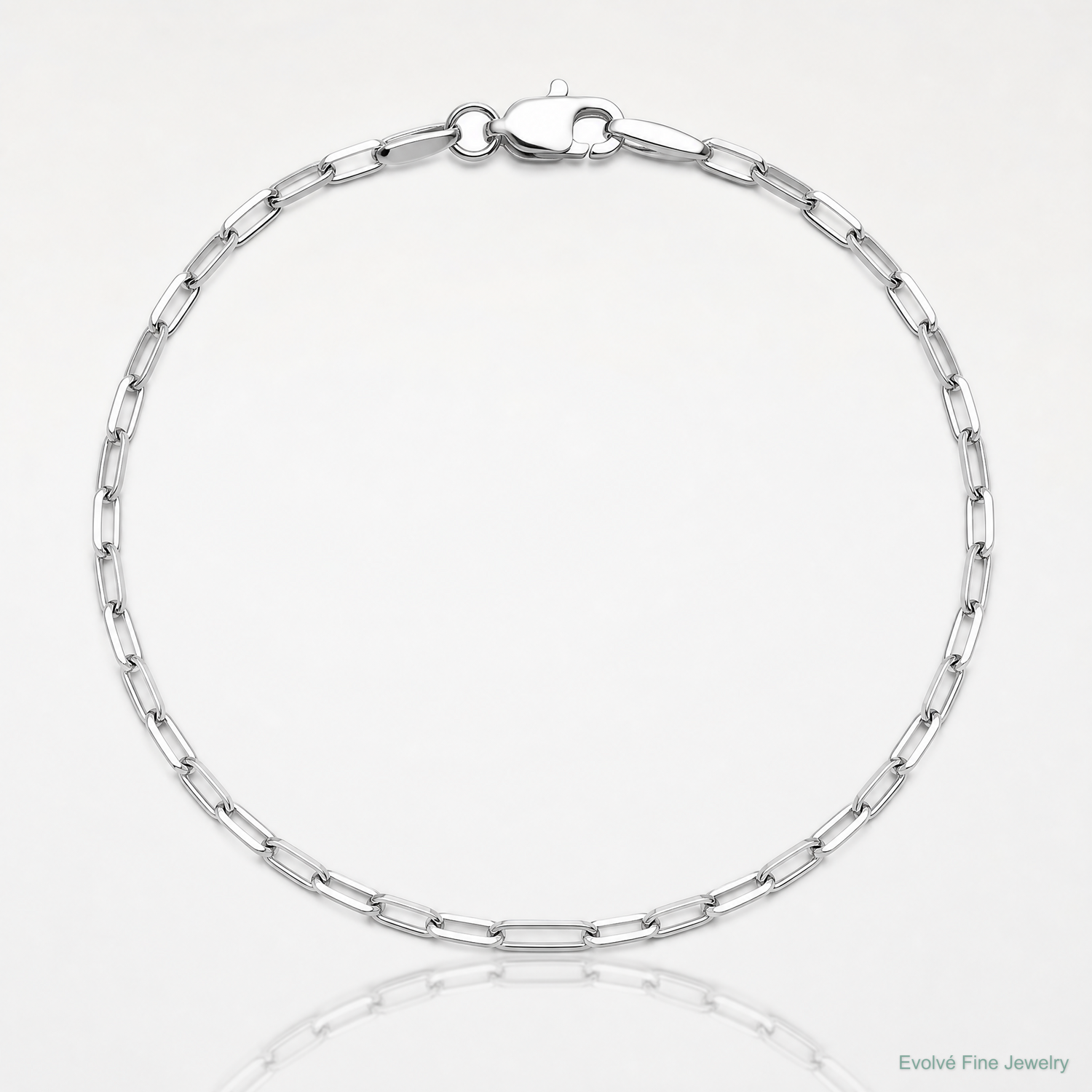14k White Gold 2.1mm Solid Beveled Paperclip Chain - Lifestyle View
