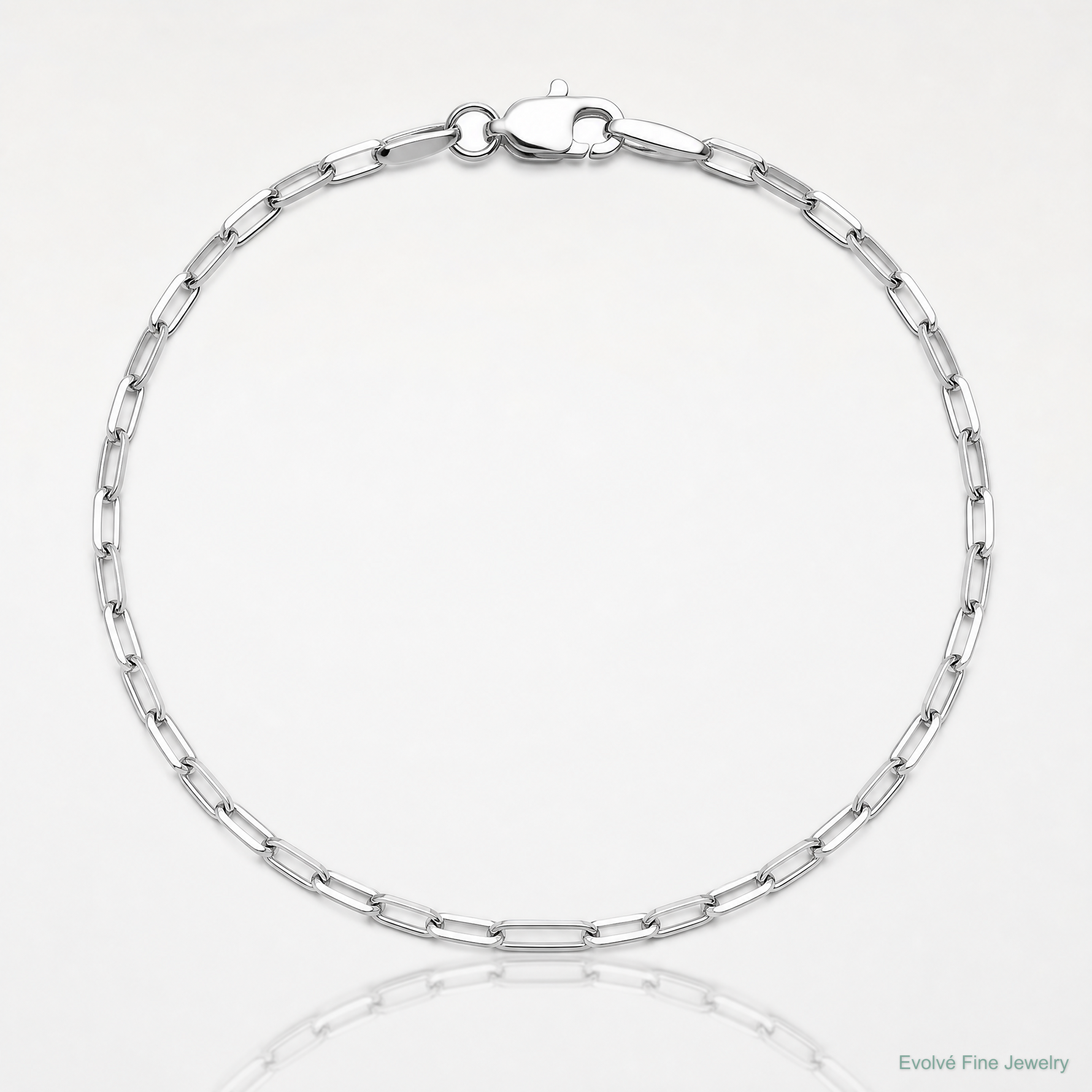 14k White Gold 2.1mm Solid Beveled Paperclip Chain - Lifestyle View