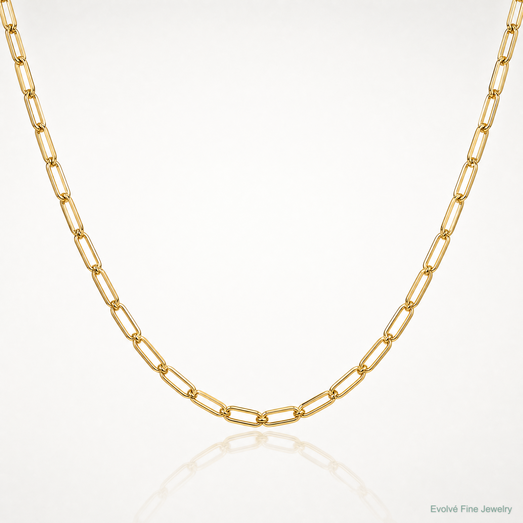 14k 3.0mm Solid Beveled Paperclip Chain - Lifestyle View