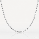 14k White Gold 3.0mm Solid Beveled Paperclip Chain - Lifestyle View