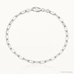 14k White Gold 3.0mm Solid Beveled Paperclip Chain - Lifestyle View
