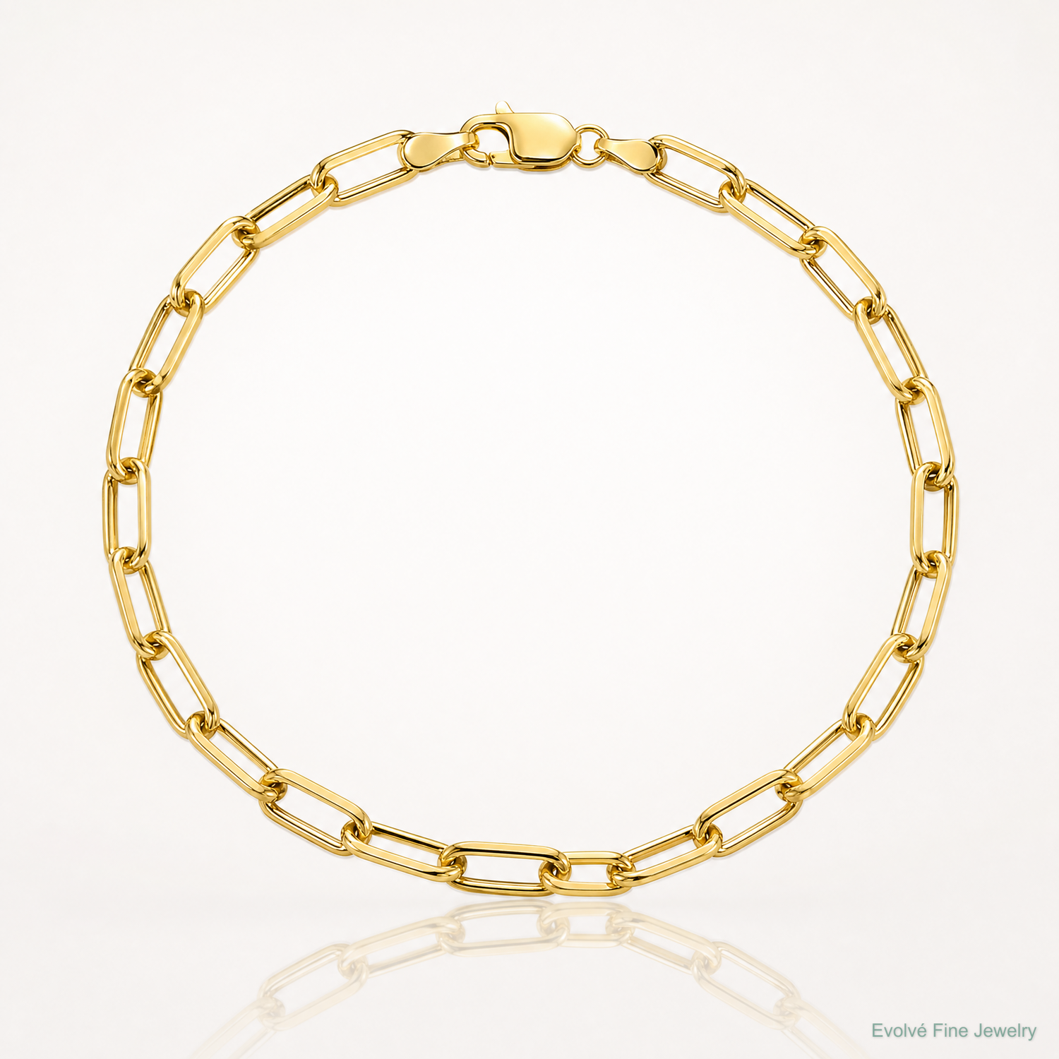 14k 3.5mm Solid Beveled Paperclip Chain - Lifestyle View