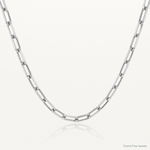 14k White Gold 3.5mm Solid Beveled Paperclip Chain - Lifestyle View