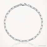 14k White Gold 3.5mm Solid Beveled Paperclip Chain - Lifestyle View