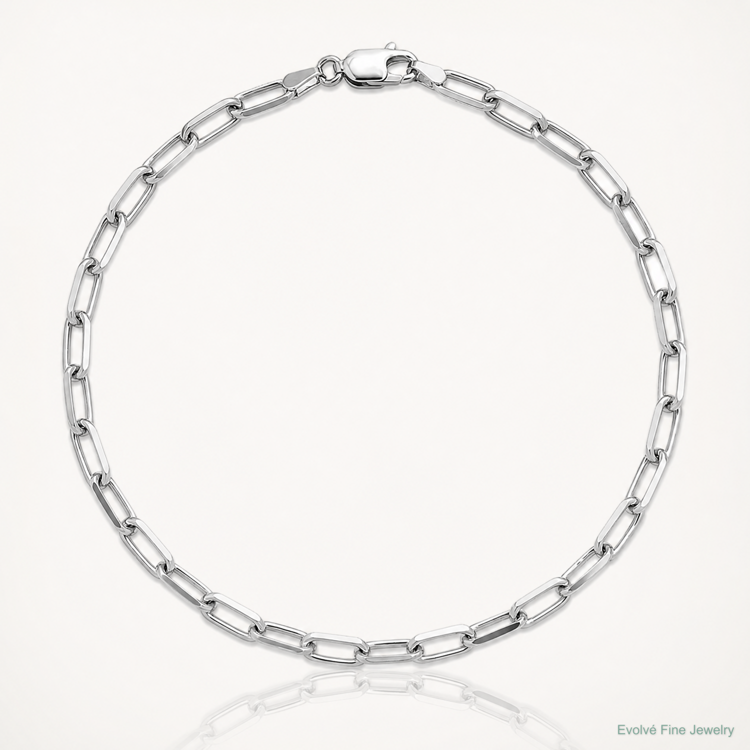14k White Gold 3.5mm Solid Beveled Paperclip Chain - Lifestyle View