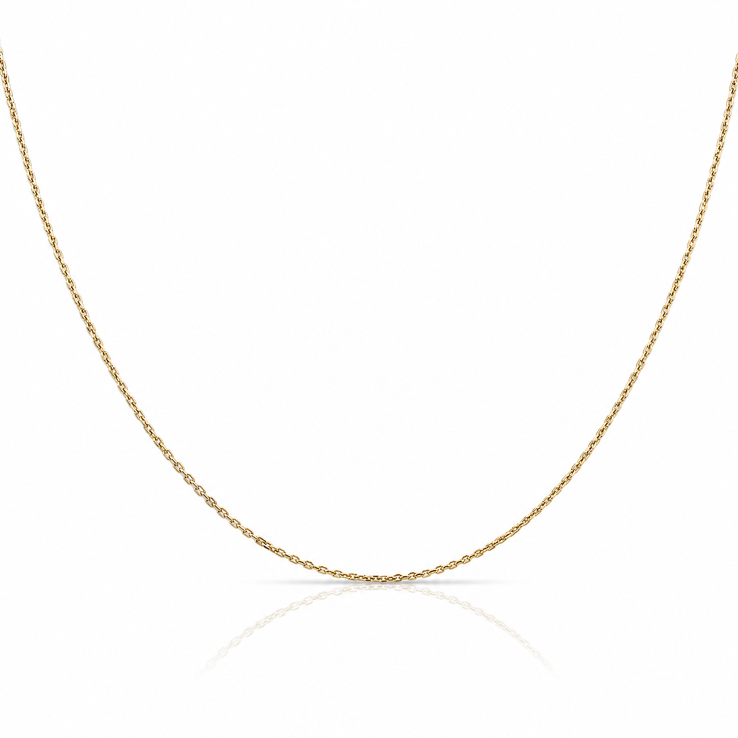 14k .8mm D/C Cable with Lobster Clasp Chain - Lifestyle View