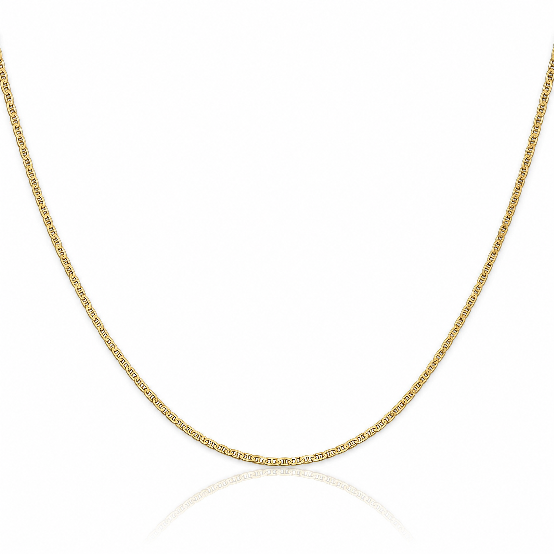 14k 1.5mm Lightweight Flat Anchor Link Pendant Chain - Lifestyle View