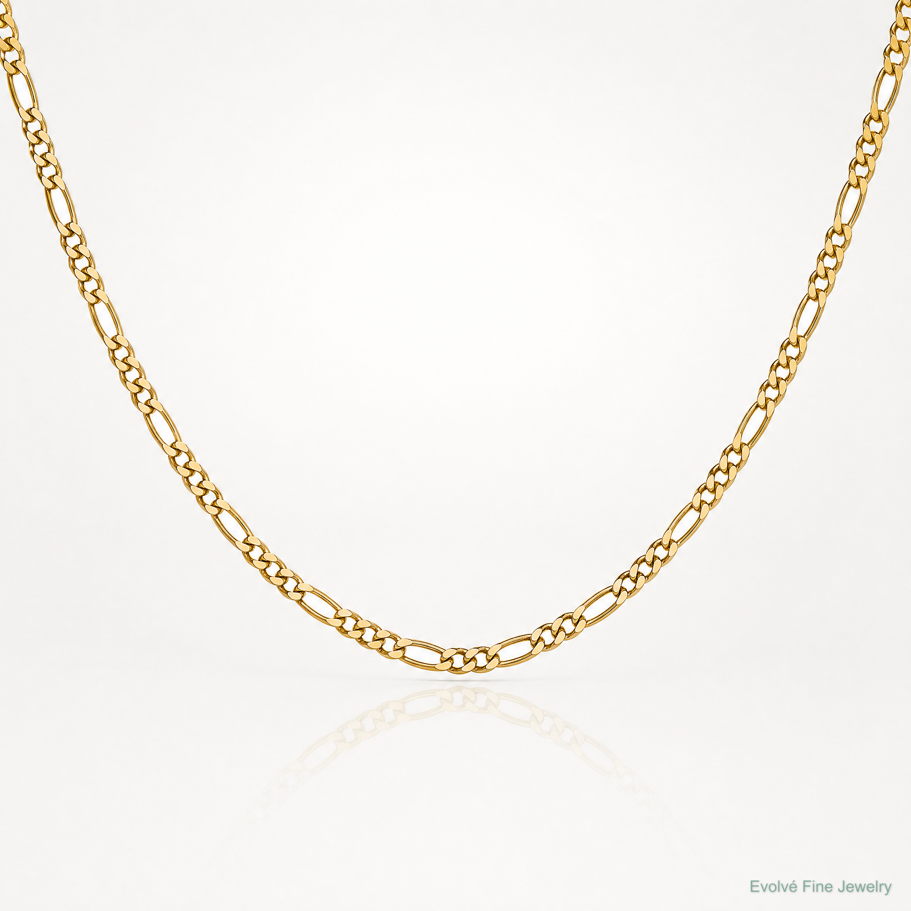 14k 1.25mm Flat Figaro Pendant Chain - Lifestyle View