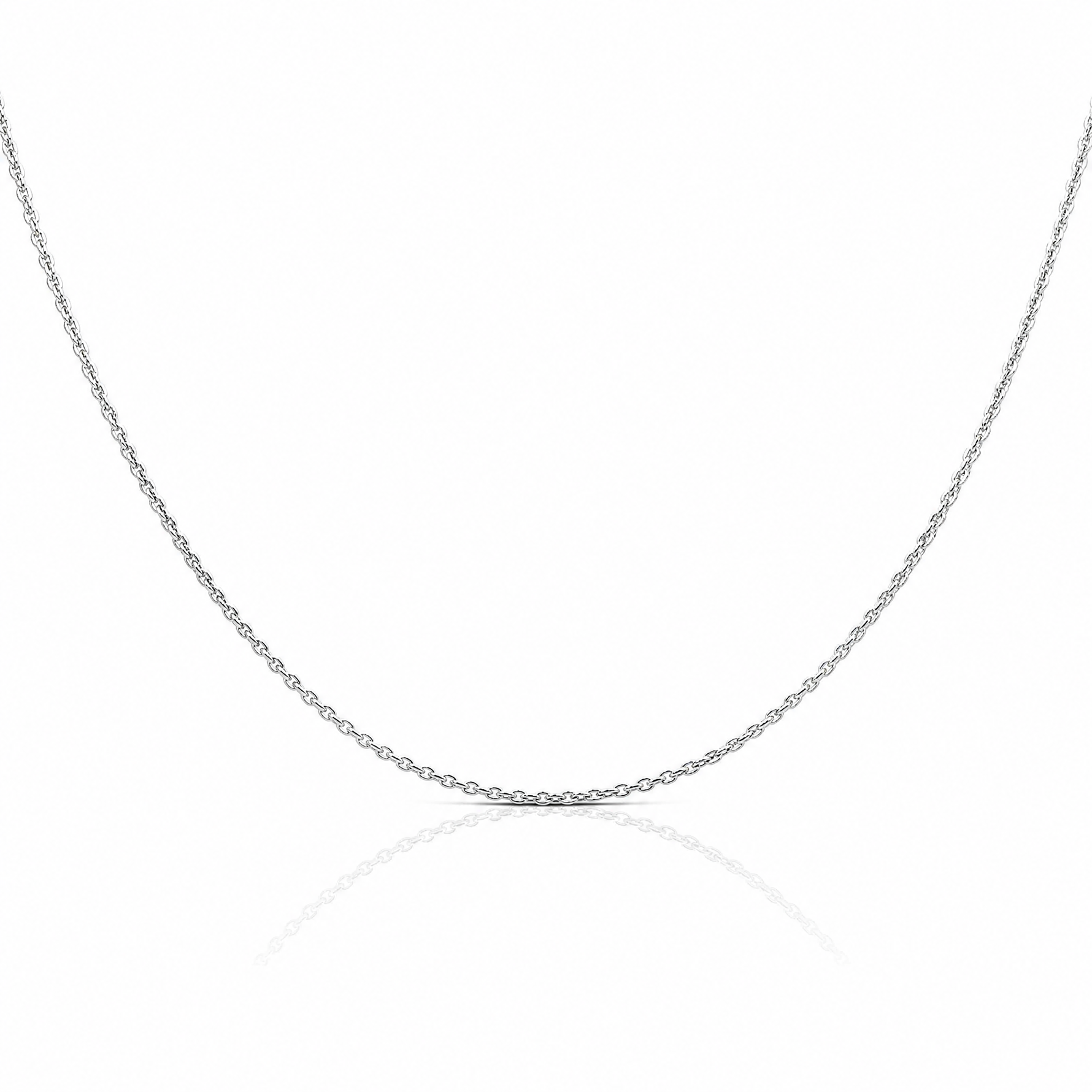 14k White Gold .9mm Cable with Lobster Clasp Chain - Lifestyle View