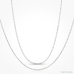 14k White Gold 1.2mm D/C Beaded Pendant Chain - Lifestyle View