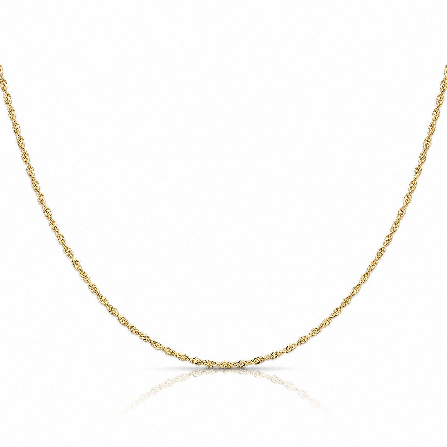 14k 1.10mm Singapore Chain - Lifestyle View
