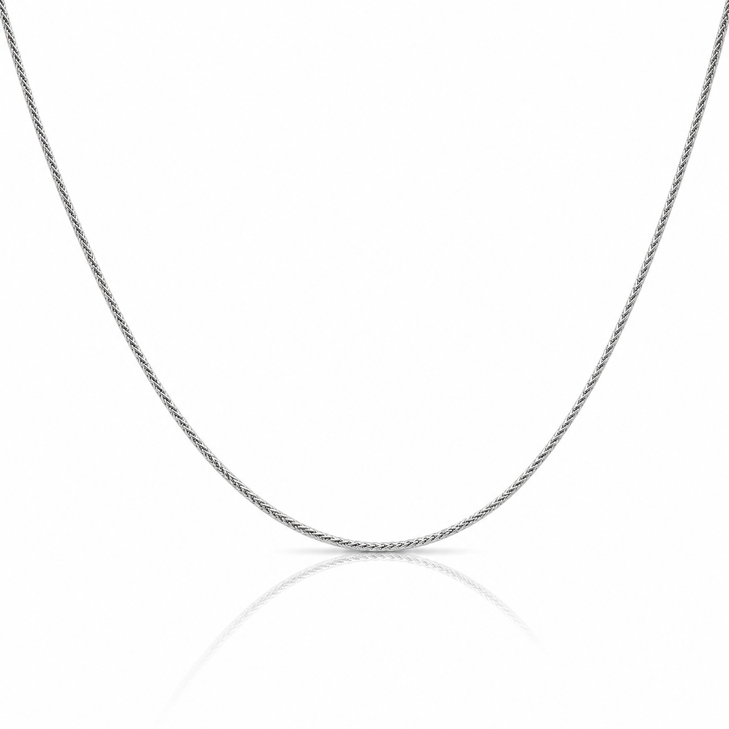 14k White Gold .85mm Spiga Chain - Lifestyle View