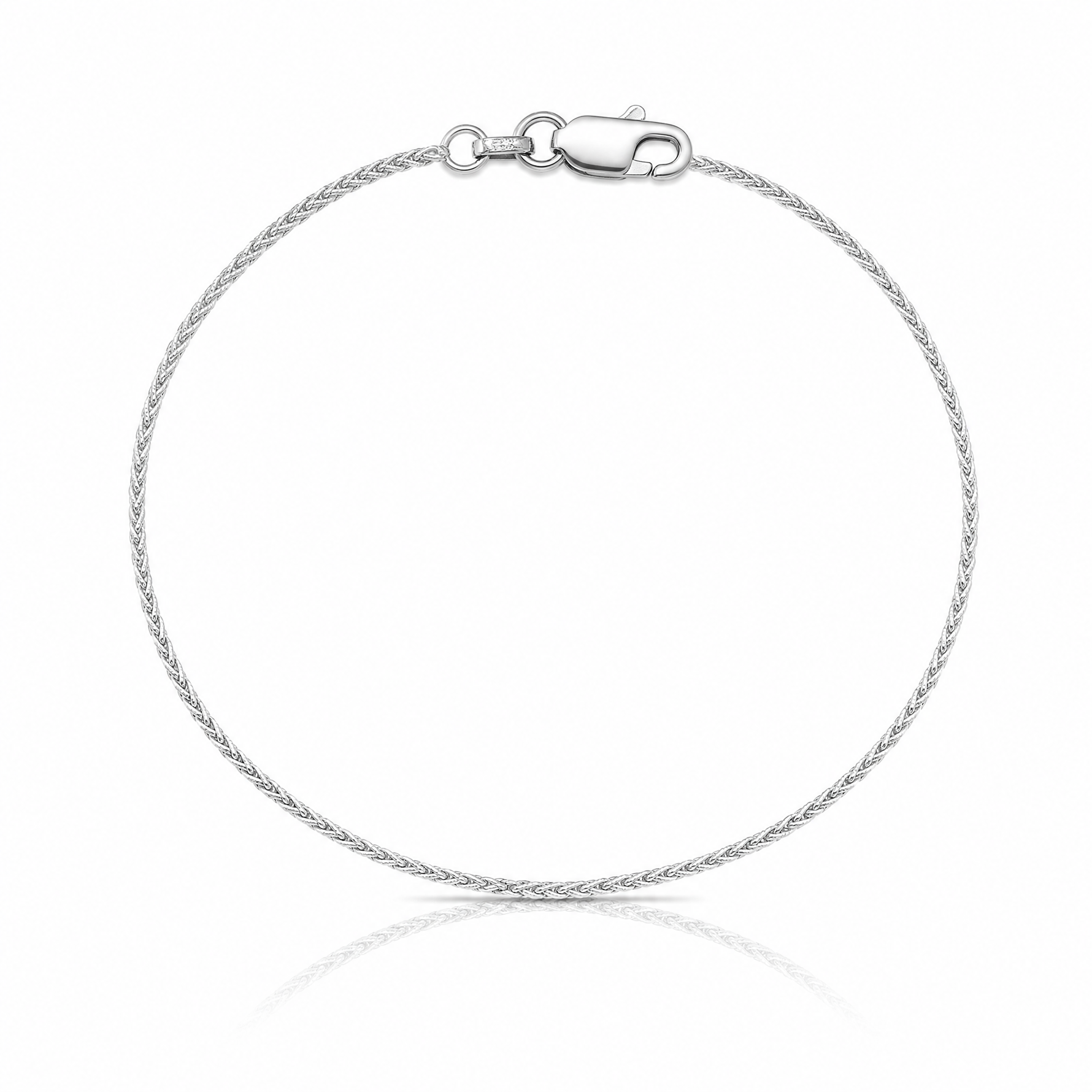 14k White Gold .85mm Spiga Chain - Lifestyle View