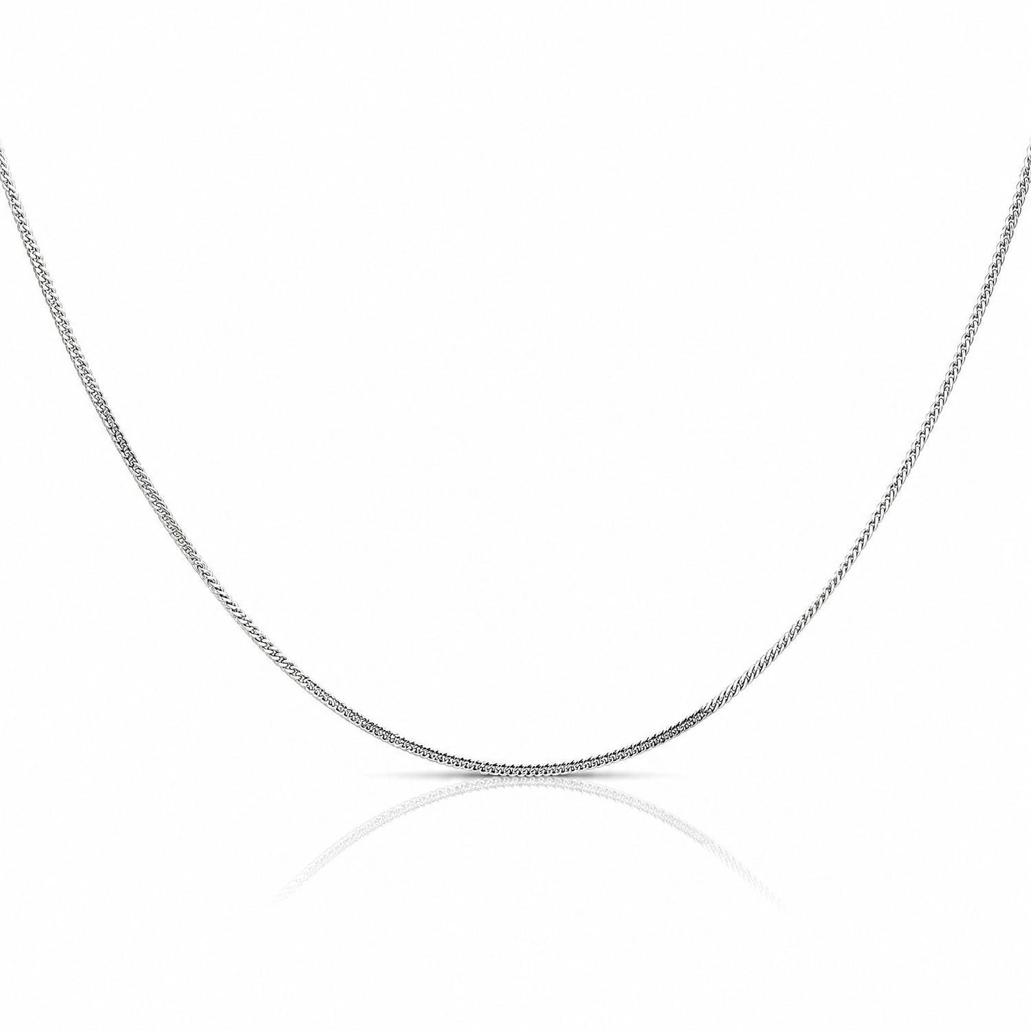 14k White Gold .9mm Curb Pendant Chain - Lifestyle View