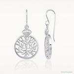 Sterling Silver Rhodium-Plated Starfish & Scallop Shell Reef Dangle Earring - Lifestyle View