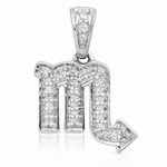14k White Gold Diamond Scorpio Zodiac Pendant - Lifestyle View