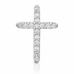 14k White Gold Diamond Cross Pendant - Lifestyle View