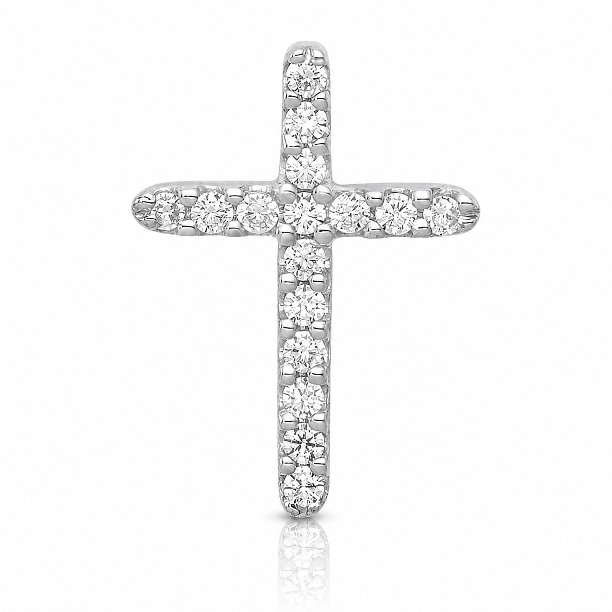 14k White Gold Diamond Cross Pendant - Lifestyle View