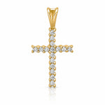 14k 1/6ct. Diamond Latin Cross Pendant - Lifestyle View