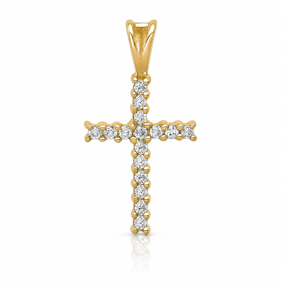 14k 1/6ct. Diamond Latin Cross Pendant - Lifestyle View