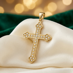 14k 1/4ct. Diamond Cross Pendant - Lifestyle View