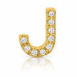 14K  Diamond Letter J Initial Charm - Lifestyle View