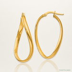 14k 3mm Twisted Oval Hoop Earrings - Lifestyle View