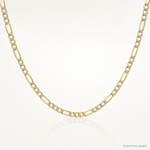 14k 2.3mm Semi-solid with Rhodium PavÃ© Figaro Chain - Lifestyle View
