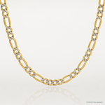 14k 3.9mm Semi-solid with Rhodium PavÃ© Figaro Chain - Lifestyle View