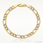 14k 3.9mm Semi-solid with Rhodium PavÃ© Figaro Chain - Lifestyle View