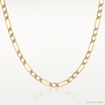 14k 5.25mm Semi-solid with Rhodium PavÃ© Figaro Chain - Lifestyle View