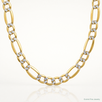 14k 6.5mm Semi-solid with Rhodium PavÃ© Figaro Chain - Lifestyle View
