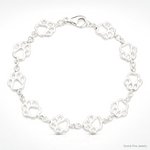Sterling Silver Polished Paw Print Bracelet - Lifestyle View