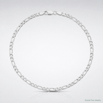 Sterling Silver Rhodium-plated 3.75mm Figaro Anchor Chain - Lifestyle View
