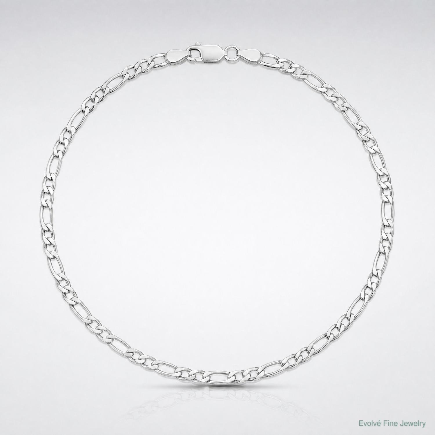 Sterling Silver Rhodium-plated 3.75mm Figaro Anchor Chain - Lifestyle View