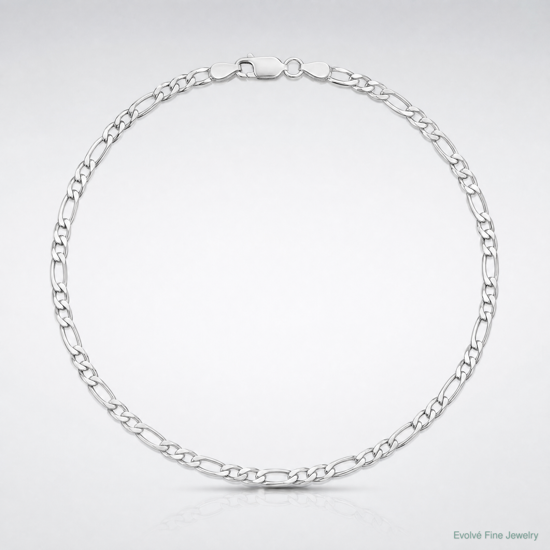 Sterling Silver Rhodium-plated 3.75mm Figaro Anchor Chain - Lifestyle View