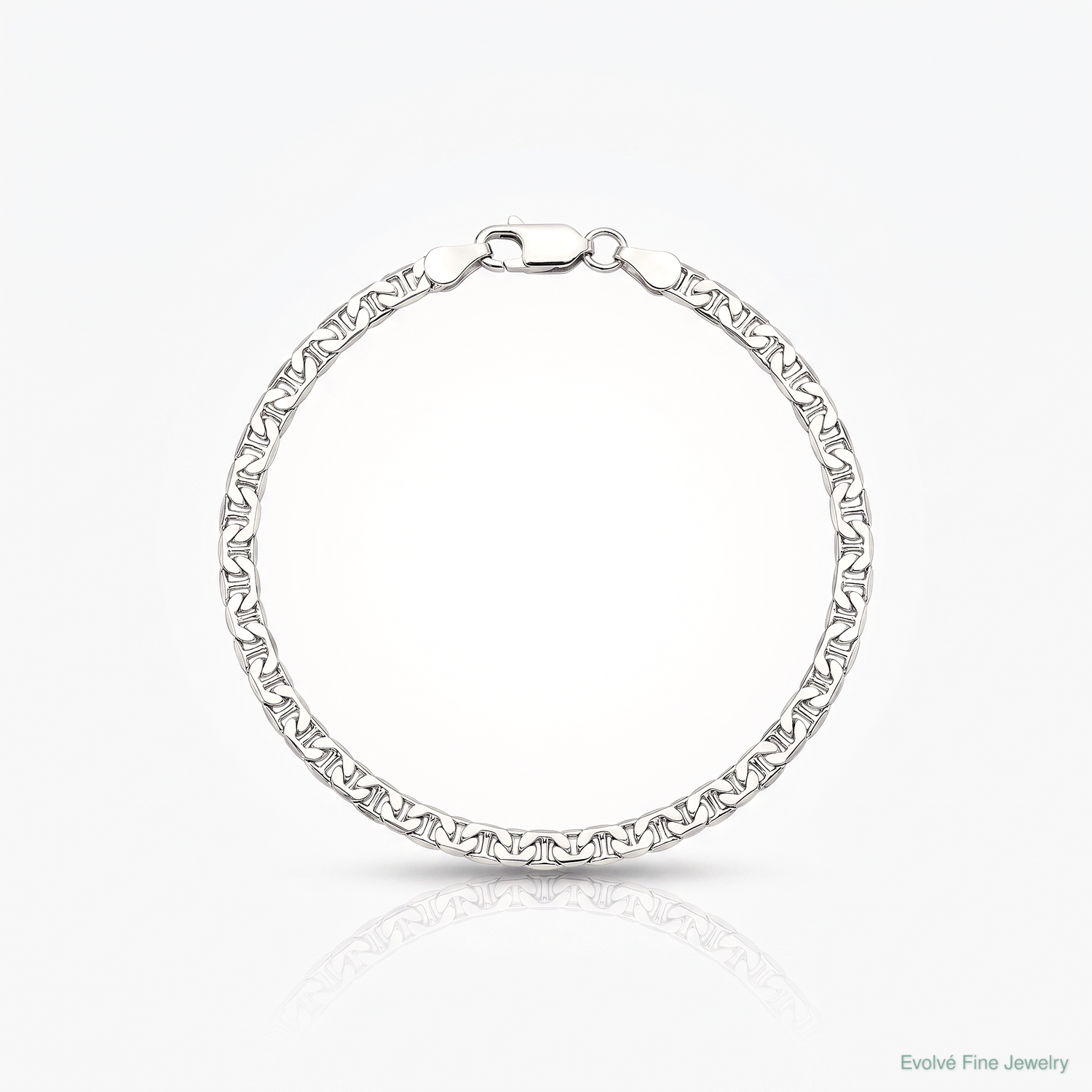 Sterling Silver Rhodium-plated 3.75mm Flat Anchor Chain - Lifestyle View