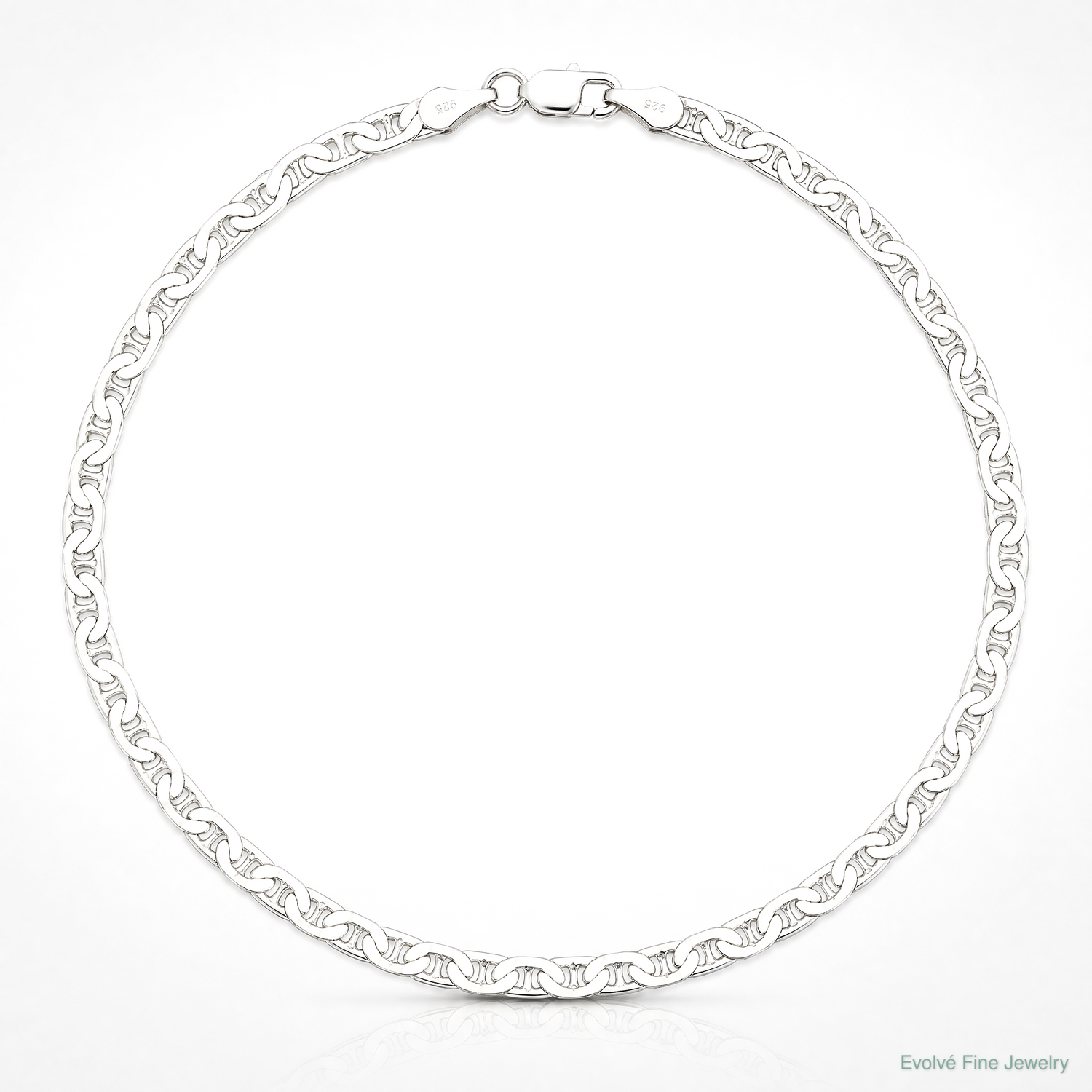 Sterling Silver 4.5mm Flat Anchor Chain - Lifestyle View