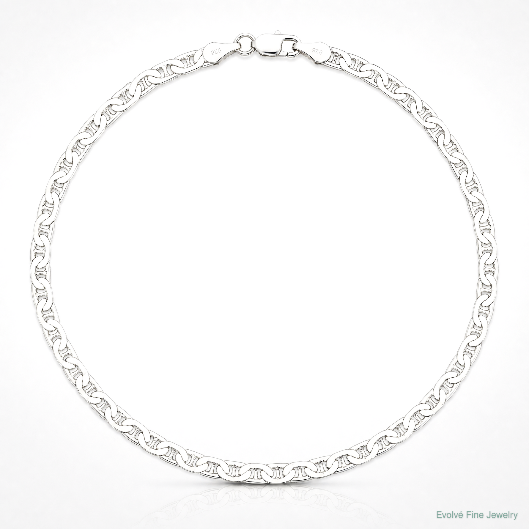 Sterling Silver 4.5mm Flat Anchor Chain - Lifestyle View