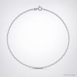 Sterling Silver Rhodium-plated 2.2mm Diamond-cut Long Link Cable Chain - Lifestyle View