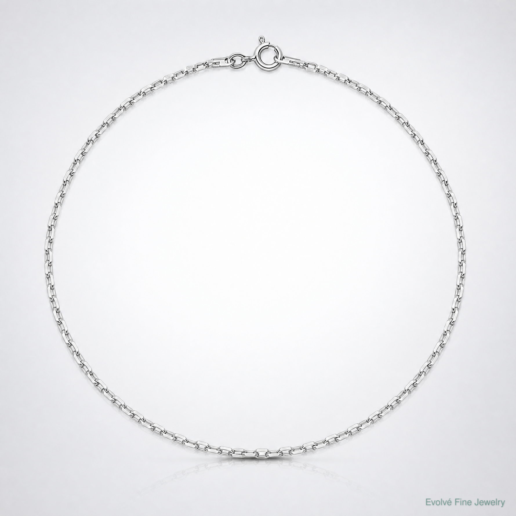 Sterling Silver Rhodium-plated 2.2mm Diamond-cut Long Link Cable Chain - Lifestyle View