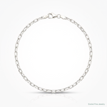 Sterling Silver 2.9mm Diamond-cut Long Link Cable Chain - Lifestyle View